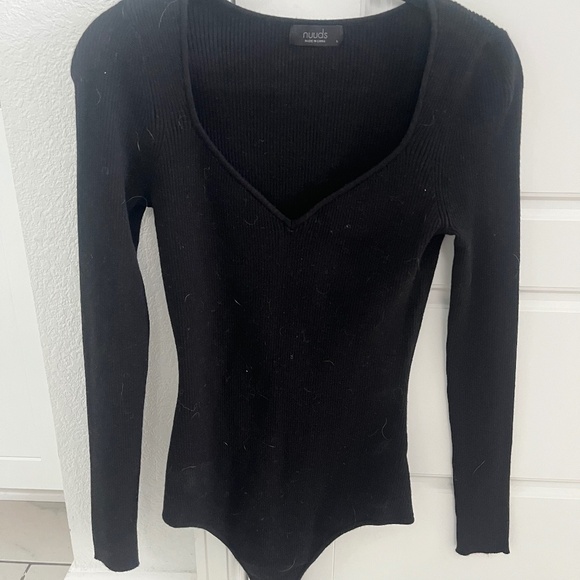Nuuds Black Sweater Bodysuit - Picture 1 of 1